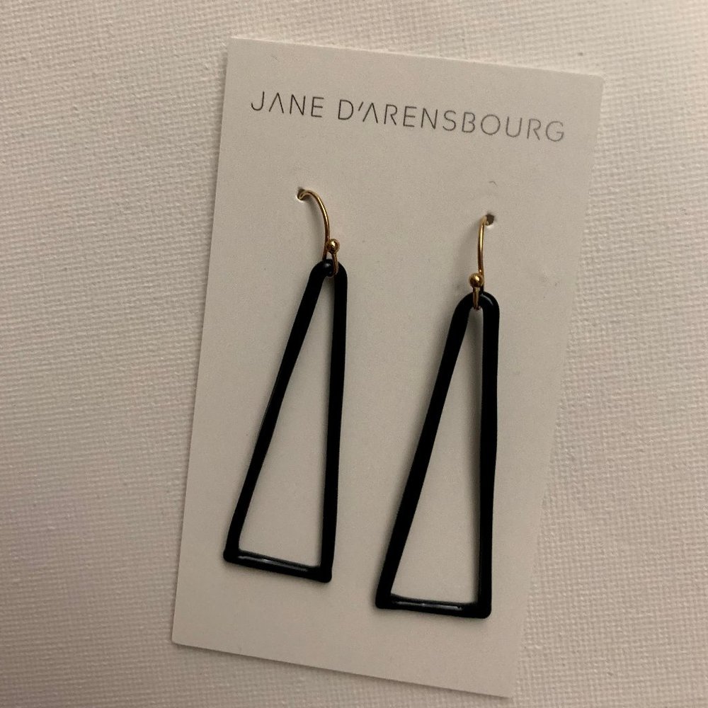 Black Glass Jane D'Arensbourg Triangle Earrings